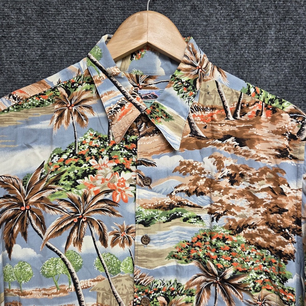 Reyn Spooner Shirt Mens Medium Tailored Fit Aloha Tropical Island Print FLAWS - Picture 11 of 11